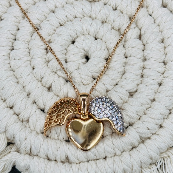 Split Heart Necklace 18K laminated gold - Picture 6 of 8